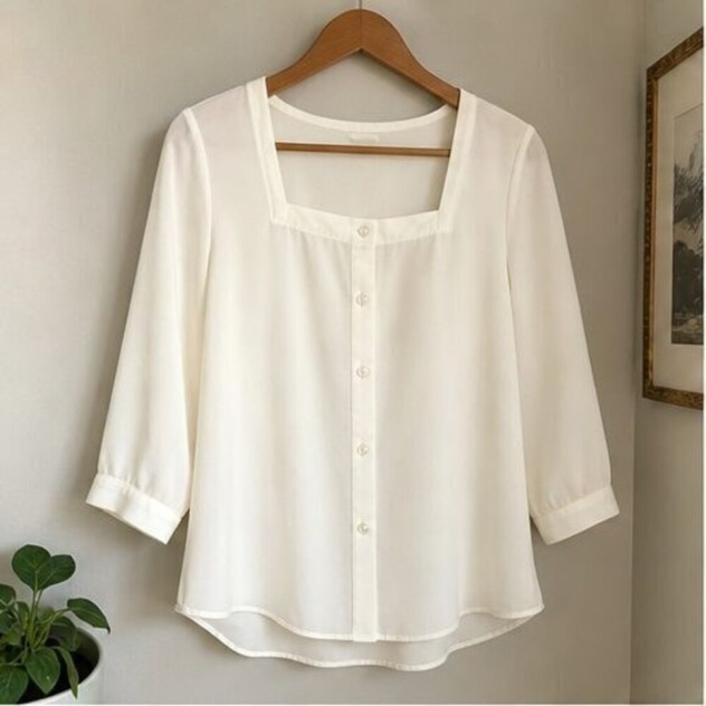 Ivory Pleated Blouse